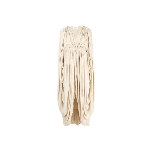 Lanvin Бежевые Женские Длинные Платья с Рукавами