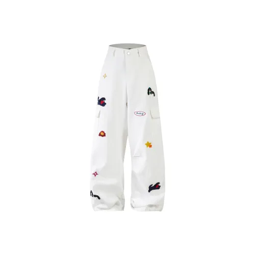 WKOOG Белые Унисекс Джинсы