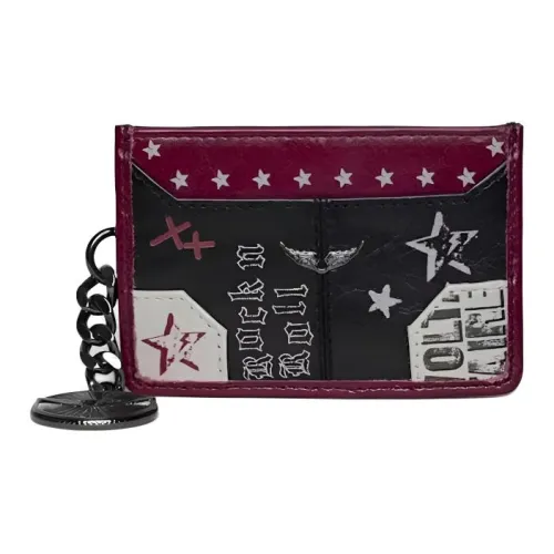 Zadig Voltaire Коровья кожа Держатель для карт Унисекс Черный