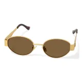 Золотая рамка с прозрачными чайными линзами