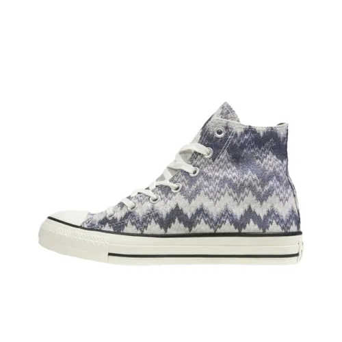 MISSONI x Converse Chuck Taylor All Star Устойчивые к истиранию высокие кроссовки для скейтбординга Мужские Белый Синий Серый