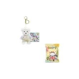 Белая пижама медведь + синяя поздравительная открытка с эффектом свежего вида + сюрприз щенок + сумка для покупок