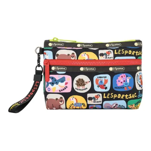 LeSportsac X Duck Коллаборация Ткань Клатч Маленький Женский Черный