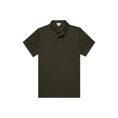 SUNSPEL Сосновый зеленый Мужская рубашка поло