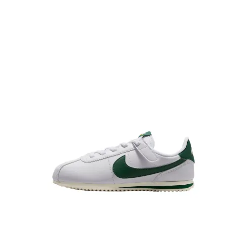 Nike Cortez Водонепроницаемый и Дышащий Низкий Топ Детские Скейтбординг Белый Мягкий Жемчужный Охра Мех Детский