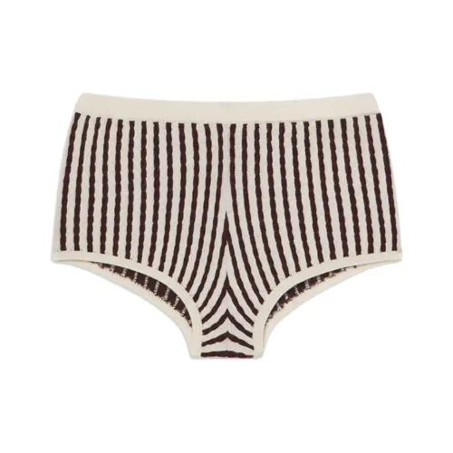 Рамка Белый-коричневый Полосы Женские Повседневные шорты