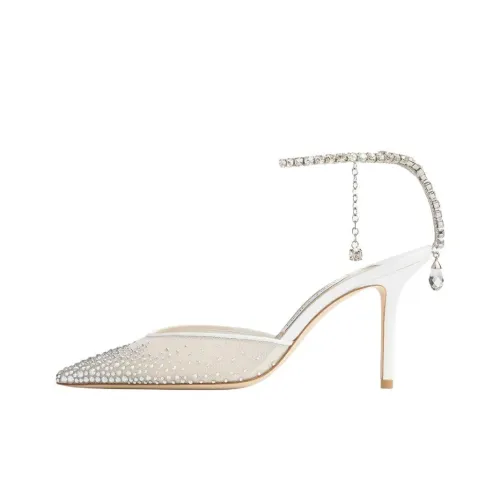 Jimmy Choo Saeda Низкий каблук Высокие каблуки 8,5 см Женские Белые