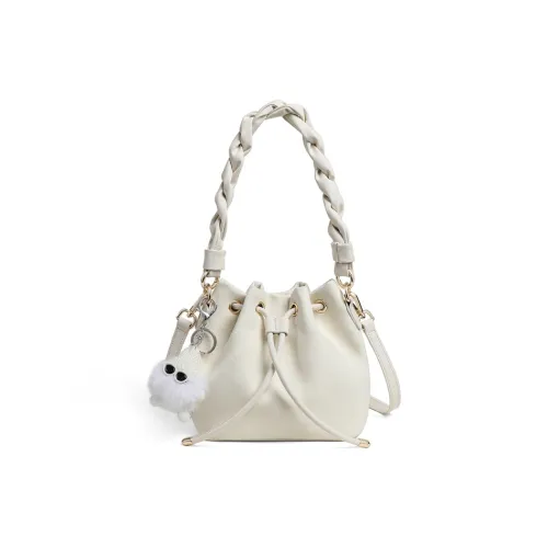 Crtnzo Kroez Сумка через плечо из коровьей кожи ведрообразная сумка стандартная женская цвет экрю