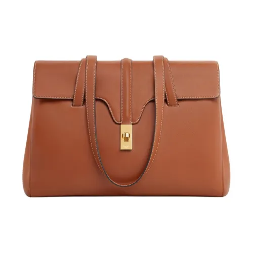 CELINE 16 Гладкая коровья кожа Сумка через плечо средний размер женский рыжевато-коричневый