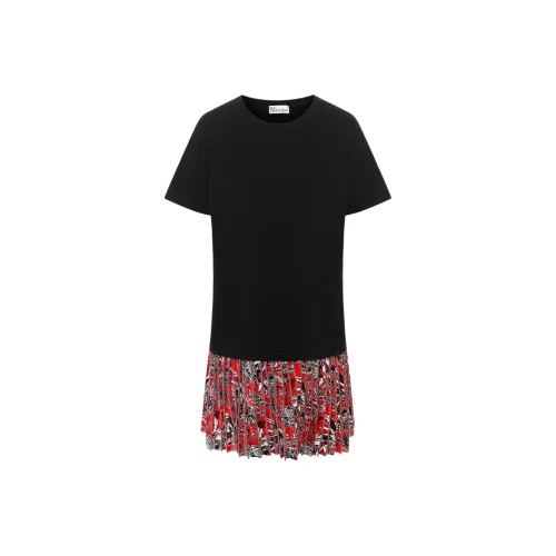 RED VALENTINO Черное Женское Короткое Платье с Рукавами
