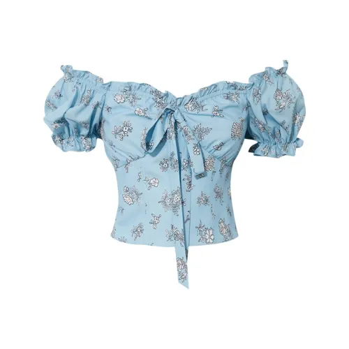 DPLAY Northern Island Pale Blue Женские Шифоновые Рубашки