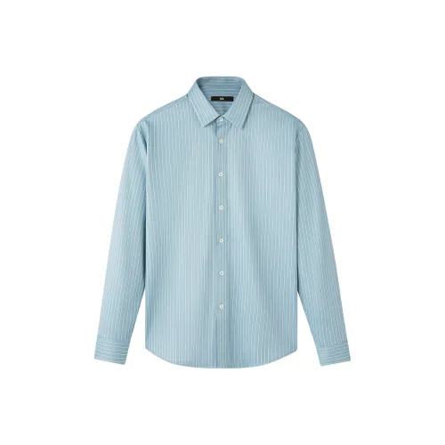 HLA Светло-зеленые полосы 86 Мужские рубашки