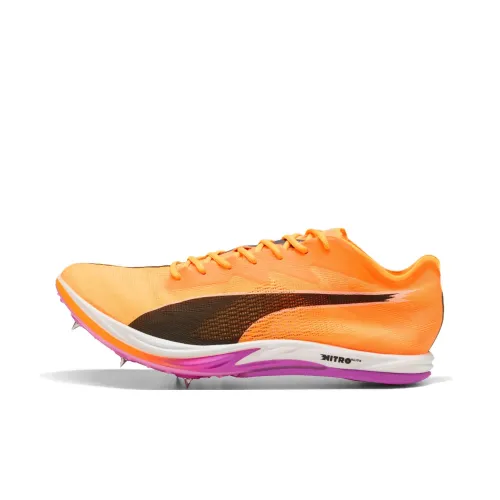 PUMA Deviate NITRO Elite 3 Устойчивые к истиранию Дышащие Низкие Беговые кроссовки Унисекс Оранжевый Желтый