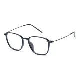 Ярко-черная оправа с белыми линзами I01