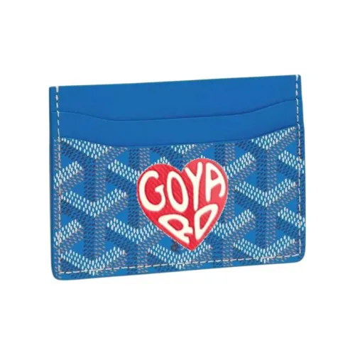 GOYARD Saint Sulpice Холст с кожей Картхолдер Картхолдер Унисекс Небесно-голубой и Красный Маленькое сердце