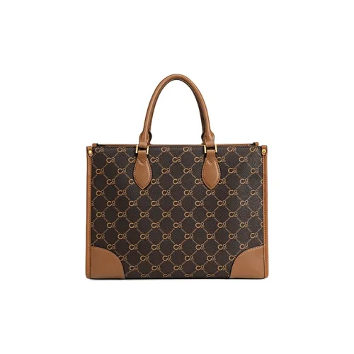 COOGI Сумка из синтетической кожи большая женская кофейного персиково-розового цвета