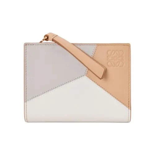 LOEWE Пазл Коровья кожа Кошелек Женские Призрак Шелковистый Бежевый