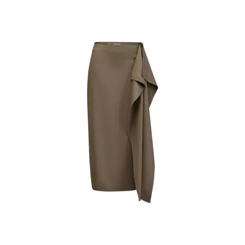 jason wu Хаки Женские Повседневные Длинные Юбки