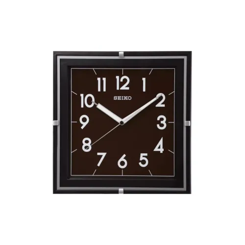 SEIKO Механизм с плавным ходом секундной стрелки Смола Стена Часы Унисекс Коричневый