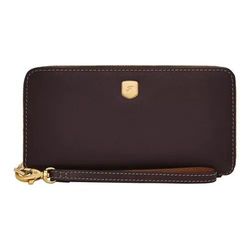 FOSSIL Кожа Кошелек Стандартный Женские Темно-коричневый
