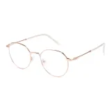 Розово-золотая рамка с белыми линзами T66
