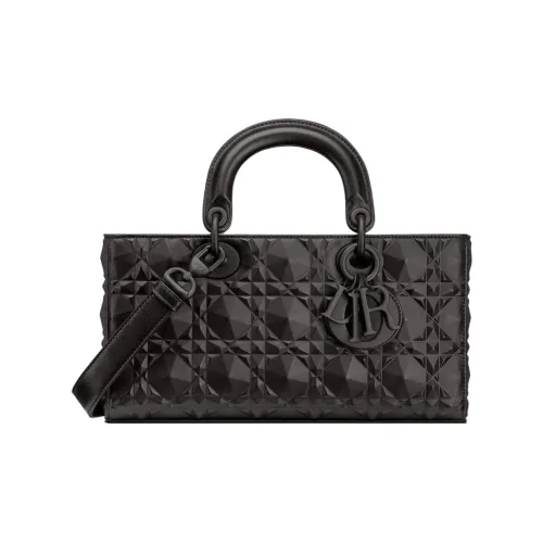 DIOR LADY D Joy Корова Кожа Сумка Lady Dior Сумка через плечо Сумка Regular Женская Черная