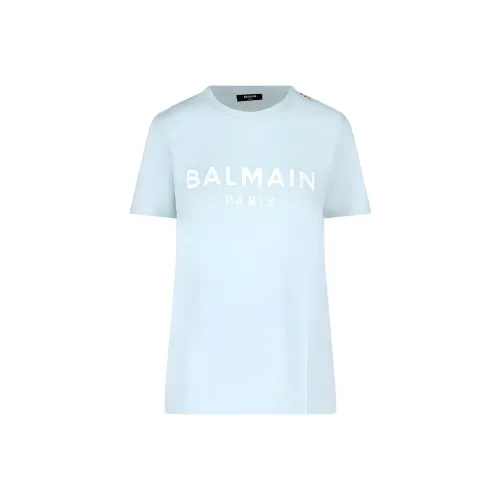 BALMAIN T-рубашка Женская Светло-синяя