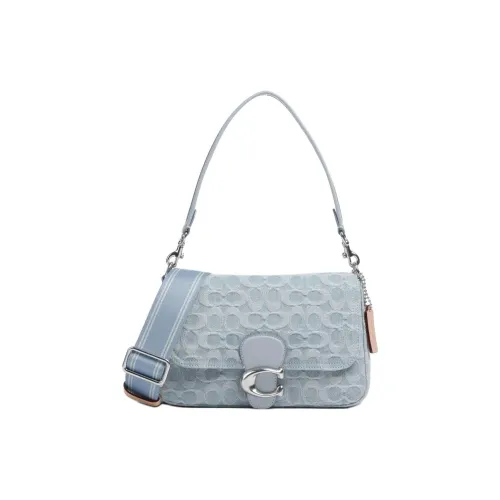 COACH Soft Tabby Ткань Курьерская сумка Сумка Сумка через плечо Средний Женский Синий