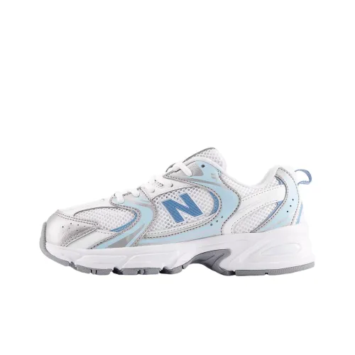 New Balance NB 530 Детская беговая обувь Низкий топ Морская соль Синий/Спокойная вода Белый/Серебристый Школьный возраст