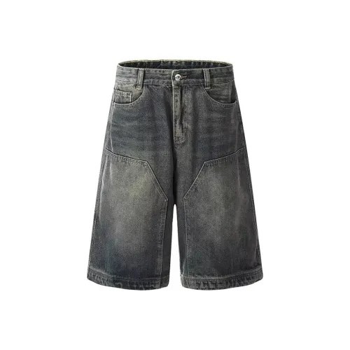 PAINT STAIN Blue Unisex Джинсовые шорты