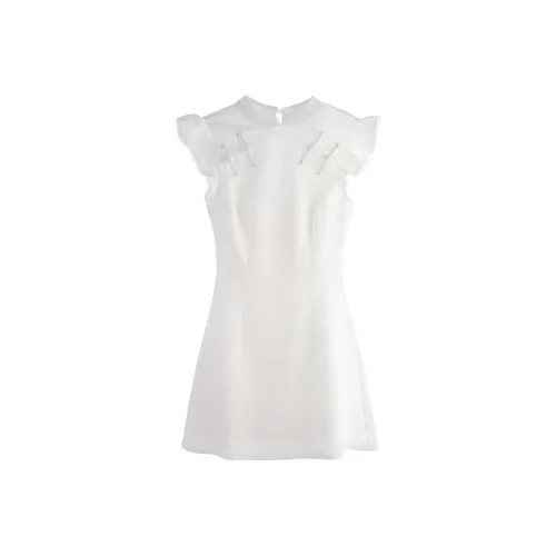 Белые женские платья с коротким рукавом