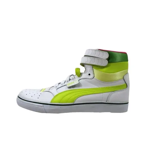 PUMA Sky 2 Устойчивые к истиранию Высокие Кроссовки для скейтбординга Женские Белые Зеленые