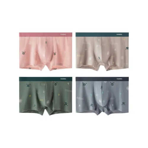 MADALLO Светло-серый + Светло-кофейный + Камео-коричневый + Темно-зеленый Мужские боксер-шорты