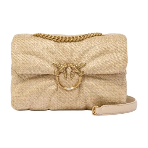 PINKO Love Bag Puff Полипропиленовая Сумка через плечо Средняя Женская Бежевая