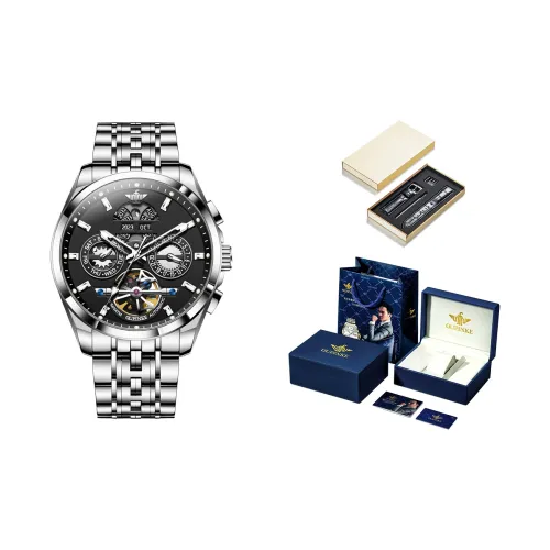 Oupinke Balmont Collection Механический механизм ремешок из нержавеющей стали черный циферблат мужские часы