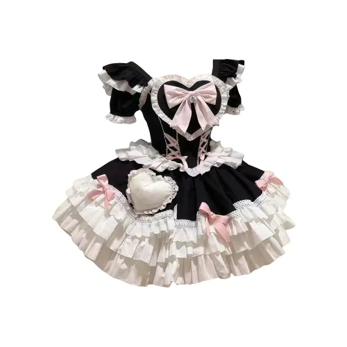 WLEQK Black Cute Женские Лолита Платья