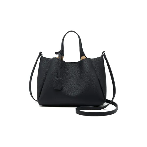 ZOOLER Сумка из крупнозернистой текстуры коровьей кожи женская черная слоновая серый