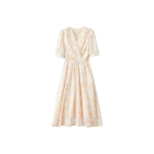 XZCV Многоцветные Женские Короткие Платья с Рукавами