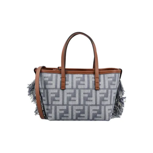 FENDI Roll Ткань Сумка через плечо Сумка Мини Женская Синий Серый Коричневый