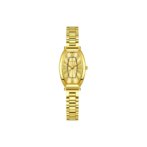 Labaoli Кварцевый механизм ремешок из нержавеющей стали женские часы золотой циферблат