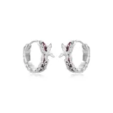 Серьги-клипсы темно-красного цвета [1 пара]