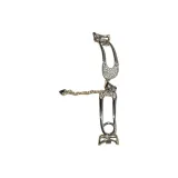 Серебряный/Скрепка Дизайн Металл Молния Ремешок