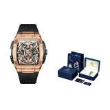 Черный ремешок, розовый корпус, стиль позиционирования