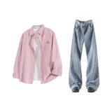 Red White Stripes + Vintage Blue Pants  
Красные Белые Полосы + Винтаж Синие Штаны