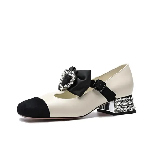 V5 VIWUVIFIVE Грубый каблук Туфли Мэри Джейн Женские