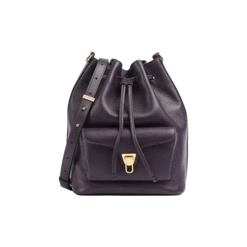 COCCINELLE Beat Корова крупнозернистая текстура Сумка-ведро Сумка через плечо плечевая сумка Женская Темно-фиолетовая