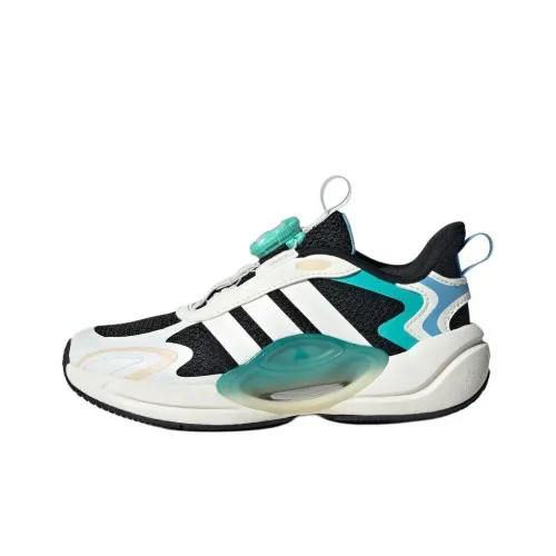 Adidas Galaxy Детские беговые кроссовки Низкий топ Черный Белый Зеленый Школьный возраст