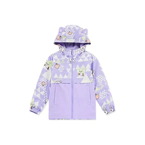 QIAODAN Ветровка Snow Purple Full С принтом для детей