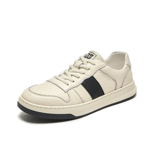 WH Покрытие Slip-Resistant и Abrasion-Resistant Низкие Кроссовки для Скейтбординга Мужские Ecru