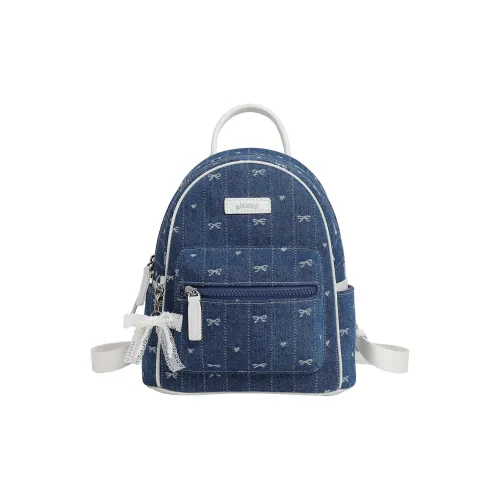 AILUXI Ткань Рюкзак Стандартный Женский Джинсовый Синий